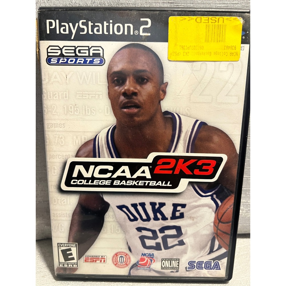 Sega Sports NCAA College Basketball 2K3 Sony PlayStation 2 PS2 Duke Jay Williams